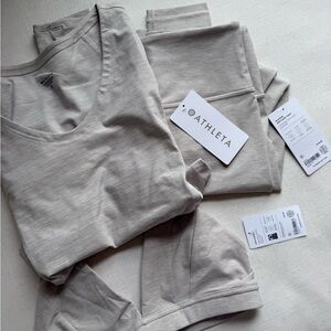 Athleta NWT Elation Softluxe Tight Beige Activewear Set